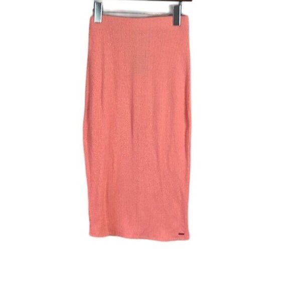 n:philanthropy Dallas Ribbed Midi Pencil Skirt Coral Size Small NWT - Picture 3 of 7